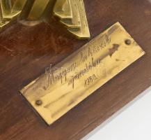 1960 Kohász emlék, bronz üllővel, 15x13 cm