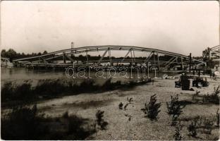 1943 Ungvár, Uzshorod, Uzhhorod, Uzhorod; felrobbantott híd / blown-up bridge. photo