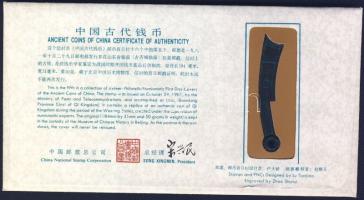 Kína/Hadakozó Államok korszaka/Qi királyság ie.475-221. Késpénz "QI FA HUA" bevéséssel rep...