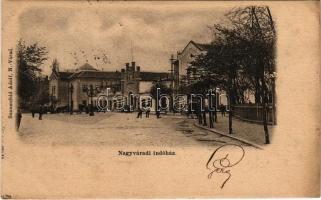 Nagyvárad, Oradea; indóház, vasútállomás. Sonnenfeld Adolf kiadása / railway station (fl)