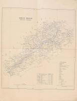 cca 1857-1859 Comitat Trencsin (Trencsény vármegye) térképe, kőnyomatos térkép, 44×39 cm