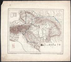 cca 1870 Steihauser - Köke: Az Osztrák-Magyar birodalom kőnyomatos térképe 3 db egyforma, berajzolás...