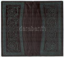 Triesti Általános Biztosító Társulat dombornyomott bőr irattartó, a Lánchíd, a Halászbástya és a Mát...