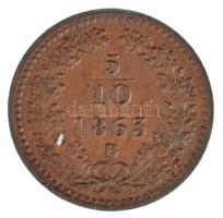1863B 5/10kr Cu T:XF patina Adamo M3