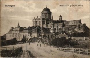 1915 Esztergom, Bazilika és prímási palota, híd. Grószner B. kiadása (fl)