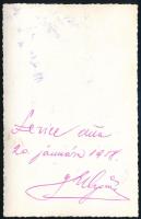 1958 Rodolfo (Gács Rezső) (1911-1987) bűvészt ábrázoló fotó, hátoldalán kézzel írt sorok Levice (Lév...