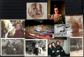 Hölgyeket, lányokat ábrázoló, vegyes régi és modern fotók, össz. 32 db, változó méretben és állapotb...