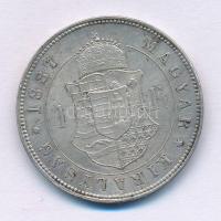 1887KB 1Ft Ag "Ferenc József / Barokk címer" T:AU,XF Adamo M15