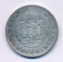 1888KB 1Ft Ag "Ferenc József / Barokk címer" T:VF,F Adamo M15