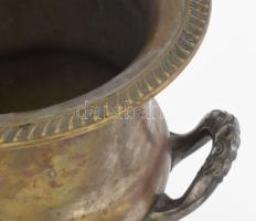 Antik ezüstözött alpakka jégtartó, kopással, m: 25,5 cm