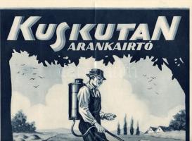 1930 Kuskután gyomírtó plakát 30x50 cm Gebhardt szignóval