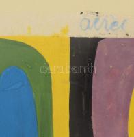 Aczél Ilona (1929-2000): Ölelkező párok. Tempera, papír, jelzett. Üvegezett fakeretben. 23,5x26 cm