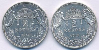 1913KB 2K Ag "Ferenc József" (2x) T:AU,XF kis patina
Adamo K6