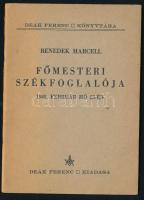 Benedek Marcell főmesteri székfoglalója 1948. február hó 25-én. Deák Ferenc Könyvtára. Bp.,1948, Otthon-ny., 31 p. Kiadói papírkötés, Ex libris Benedek, rajta Benedek Elekkel, klisé, papír, jelzés nélkül, 8x7,5 cm (Feltehetőleg a Benedek-család könyvtárából.)