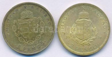 1935. 2P Ag "Rákóczi" + 1936. 2P Ag "Liszt" T:AU,XF ph., patina 
Adamo P7.2, P7...