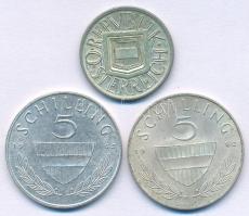 Ausztria 1925. 1/2Sch Ag + 1965-1968. 5Sch Ag (2xklf) T:AU patina Austria 1925. 1/2 Schilling Ag + 1...