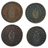 1763-1766. Rézdénár "Mária Terézia / zárt korona" (3xklf) + 1767. 1/2 Rézdenár "Mária...