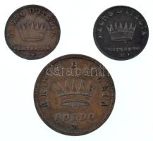 Olasz Államok / Napóleon Királysága 1808V-1912M 1c Cu "I. Napóleon" (2xklf) + 1813M 1S Cu ...