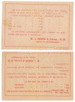 ~1920-1930. "1 csészeszelvény - W. J. Boon & Comp A. G." kupon + ~1920-1930. "2 b...