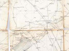 1902 A Balaton és környékének térképe. Vászonra kasírozva, 65x42 cm Rossz állapotban. lapokra szakad...