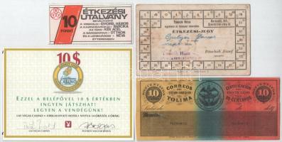 7db-os utalvány, közlekedési jegy, és kupon tétel, benne "Miskolc thj. város autóbusz üzeme&quo...