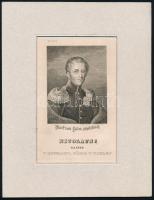 I. Miklós orosz cár portréja. Acélmetszet, papír, jelzett a metszeten, paszpartuban. 16x10 cm