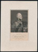 Ernst August I., Hannover királyának portréja. Acélmetszet, papír, jelzett a metszeten, paszpartuban...