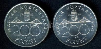 1993. 200Ft Ag "MNB" (2x) T:BU,2