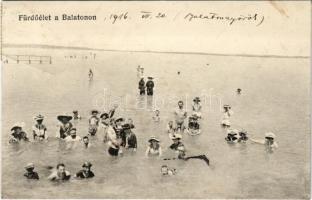 1916 Balaton, Fürdőélet a Balatonon, strand, fürdőzők (fl)