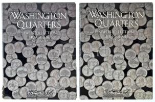 Amerikai Egyesült Államok 1999-2007. 1/4$ "50 állam" Cu-Ni (38xklf) 2db sérült karton gyűjtőalbumban T:AU,XF USA 1999-2007. 1/4 Dollar "50 states" Cu-Ni (38xdiff) in 2pcs damaged cardboard holder C:AU,XF