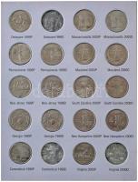 Amerikai Egyesült Államok 1999-2007. 1/4$ "50 állam" Cu-Ni (38xklf) 2db sérült karton gyűj...