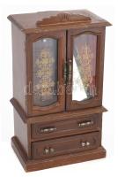 Vintage ékszeres szekrény, néhány pótlással, m: 40 cm