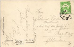 1915 Temesvár, Timisoara; Gyárváros, teljes látkép kelet felé. Photobromüra No. 166. / Fabric