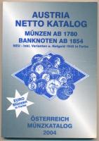 Austria Netto Katalog. Münzen ab 1780, Banknoten ab 1854. Österreich Münzkatalog 2004. 31. Auflage. Használt, szép állípotban. / In used, nice condition.