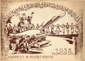 9 db részben dekoratív meghívó bálokra, táncestélyekre a 30-as évekből