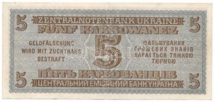 Ukrajna / Német megszállás 1942. 5K "75 0246744" T:F 
Ukraine / German occupation 1942. 5...
