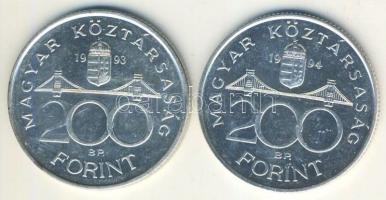 1993-94. 200Ft Ag "MNB" + "Deák" T:BU,2