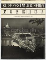 1940 Budapest, képes idegenforgalmi naptár, olasz nyelvű, kiadja Budapest Székesfőváros Idegenforgal...