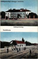 Székelyudvarhely, Odorheiu Secuiesc; Vármegyei kórház, vasútállomás / hospital, railway station (EK)