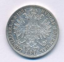 Ausztria 1881. 1Fl Ag "Ferenc József" T:AU,XF patina Austria 1881. 1 Florin Ag "Franz...
