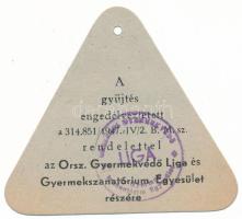 1947. "Az Orsz. Gyermekvédő Liga és Gyermekszanatórium Egyesület részére" megváltási jegy 2Ft értékű adományról, bélyegzésekkel T:AU