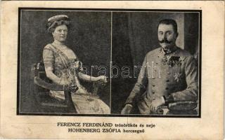 Ferenc Ferdinánd trónörökös és neje Hohenberg Zsófia hercegnő. Biró A. kiadása / Archduke Franz Ferdinand of Austria, Sophie, Duchess of Hohenberg (fa)