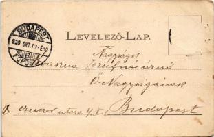 1900 Eperjes, Presov; vasútállomás, vonat. Fénynyomat Divald műintézetéből / railway station, train ...