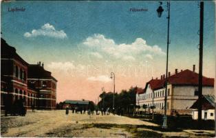 Lipótvár, Újvároska, Leopoldov; vasútállomás. Vasúti levelezőlapárusítás 2. sz. 1918. / railway station (EK)