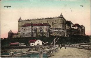 Zólyom, Zvolen; vár, vasútállomás. Vasúti Levelezőlapárusítás 353. / castle, railway station (kis szakadás / small tear)