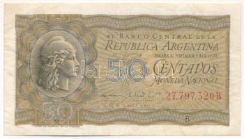 Argentína 1951-1952. 50c T:F Argentina 1951-1952. 50 Centavos C:F Krause P#261a.1