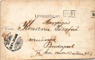 1900 Liptószentmiklós, Liptovsky Mikulás; Fő utca, látkép, üzletek. Özv. Neufeld Netti kiadása. L.D....