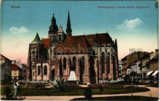 Kassa, Kosice; Székesegyház, Szent Mihály kápolna. Vasúti levelezőlapárusítás 33. sz. 1915. / cathedral, chapel (EK)