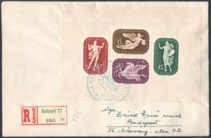 1941 Művész blokk ajánlott Budapest helyi FDC-n