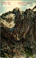 1914 Tátra, Magas Tátra, Vysoké Tatry; Tengerszem csúcs a Bástya felől. Divald Károly 2187-1909. / Meeraug Spitze von der Bastei (EK)